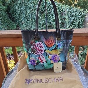 Anuschka Hand Painted Large Leather Tote-NWT